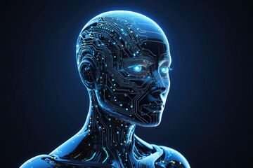 Futuristic Artificial Intelligence Interface with Glowing Digital Circuitry 1