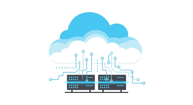 Cloud computing data servers network infrastructure.