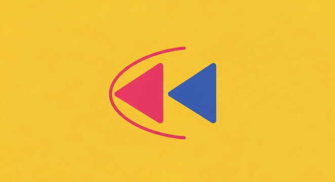 Rewind button icon vector illustration back play media control symbol sign interface design element graphic