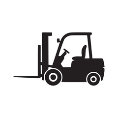 Illustration of a forklift, a powerful industrial vehicle used for lifting and transporting heavy materials in warehouses, construction sites, and factories