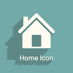 Simple Home Icon Design for Real Estate and Property Concepts Modern White Silhouette on Teal Background