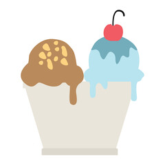 Ice cream vector, sweet ice cream isolated on white background, vector various ice cream icons.