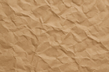 Obraz premium Kraft brown crumpled paper texture background