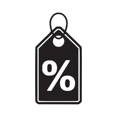 Illustration of a dark blue discount tag with a percentage sign inside, perfect for marketing materials, sales promotions, and retailrelated designs, offering a clean and modern look