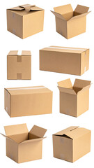 Fototapeta premium Cardboard boxes in various open and closed positions