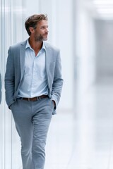 Visionary commercial director leading innovative business strategies in a modern office environment