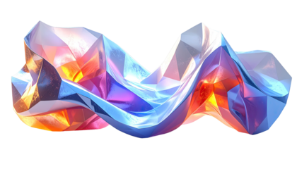 Abstract, iridescent, 3D form