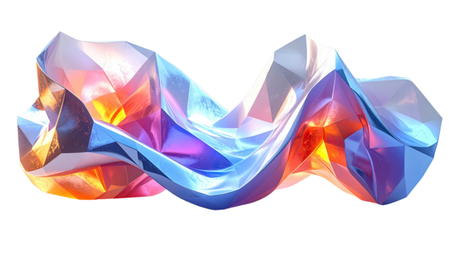 Abstract, iridescent, 3D form