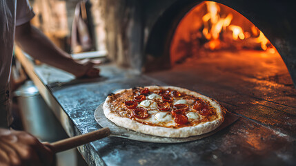 Wood-Fired Pizza in Traditional Oven