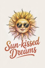 Whimsical Sun with Sunglasses and Inspirational Text