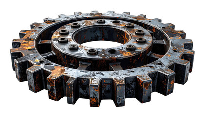 Rusty large gear, intricate