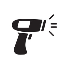 Vector art of barcode scanner vector illustration of a handheld barcode reader, commonly used for scanning product codes in retail, inventory management, and point of sale systems