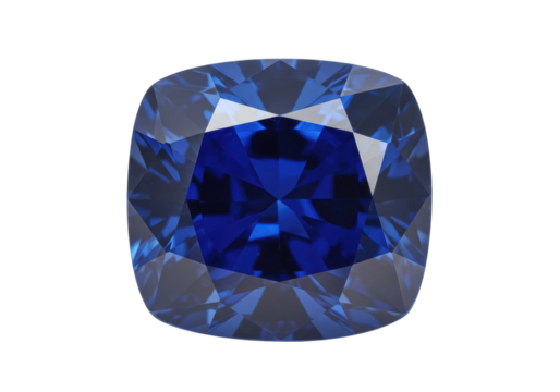 Isolated deep blue gem, jewelry craft object or precious stone facet ready for setting