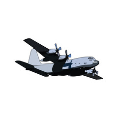 Military Cargo Plane illustration design template