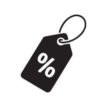 Vector art of price tag with percentage sign vector illustration of a discount tag, commonly used in retail for sales, promotions, and special offers, indicating a price reduction