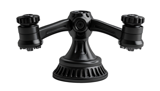 Three-camera mount, dark, futuristic