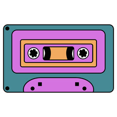 Fototapeta premium Colorful Music Cassette Illustration, Vintage audio cassette background. Retro music concept.