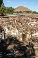Ruins and pyramid of the Sun of Teotihuacan, Teotihuacan, Mexico