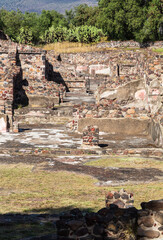 Ruins and pyramid of the Sun of Teotihuacan, Teotihuacan, Mexico