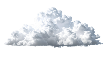 A cumulus cloud against a black background