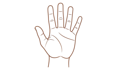 Hand drawn illustration of a hand