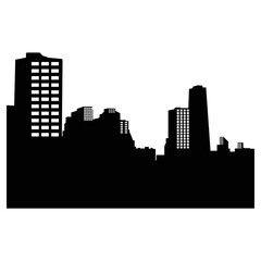 Fototapeta premium City silhouette vector, panoramic city background. Black vector city silhouette, black city silhouette, modern city, tall buildings