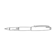 Simple black outline of a pen on a white background  