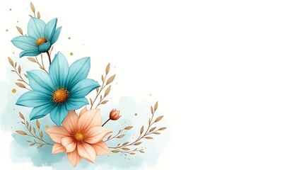 Obraz premium A hand-drawn design with golden accents, perfect for serene beauty, invitations, and wedding themes. Generative Ai.
