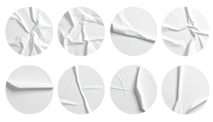 Crumpled white circular posters