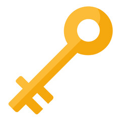 golden key on white background