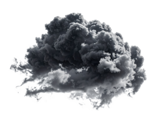 black cloud overcast floating isolated on tansparent png