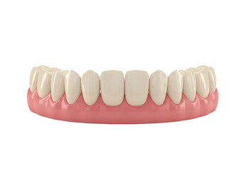 Isolated artificial denture for older people, removable dental prosthesis concept for teeth