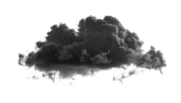 black cloud overcast floating isolated on tansparent png