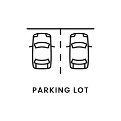 Thin Line Cars Parking Lot Icons