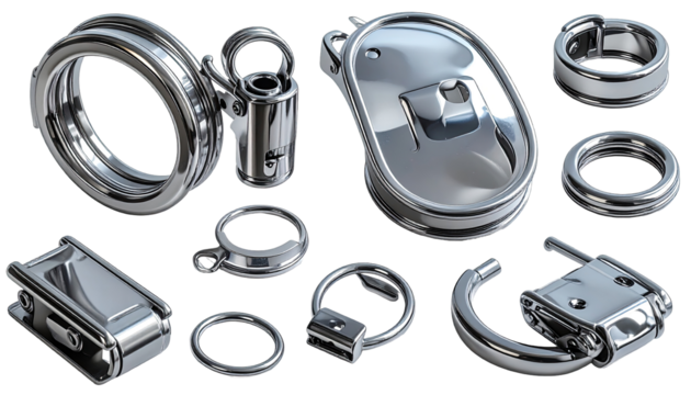 Shiny metal rings and components