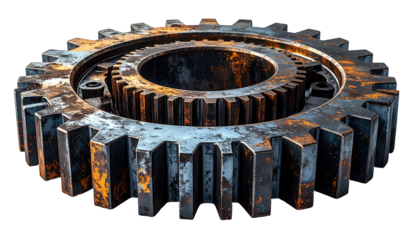 Rusty gears in close-up