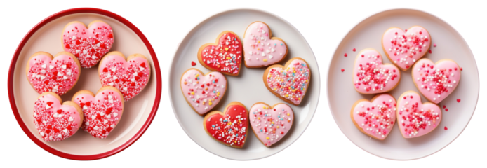Colorful heart-shaped cookies