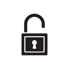 Illustration of an unlocked padlock, representing freedom, access, and security, ideal for designs needing a clear symbol of openness and protection, offering a sense of safety