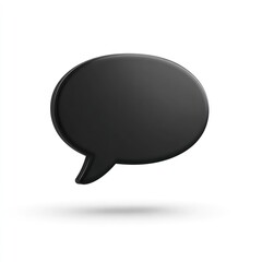 3d black speech bubble icon