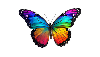 Colorful butterfly shows vibrant wings. PNG and transparent background ideal for creative design and digital art.