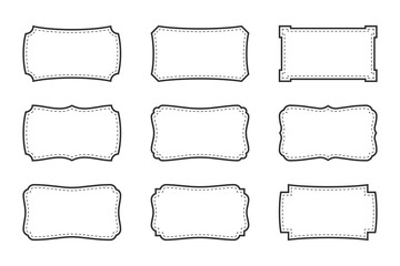 Set of vintage border frame isolated in white background