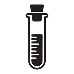 Illustration of a test tube symbol of science, education, chemical, physics and experiment scientific research, liquid analysis minimalist design, simple vector