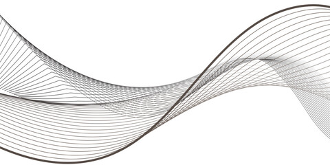 Elegant black wave lines overlap in rhythmic motion, forming curves that convey balance, energy, and flow, reminiscent of musical frequencies or fluid motion in abstract design.