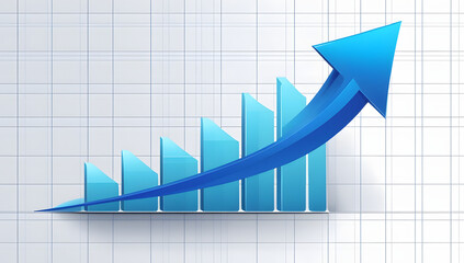 business graph on white background