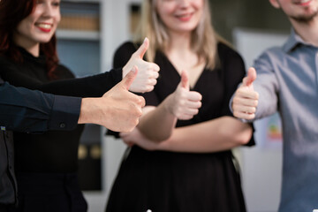 Diverse business team collaborates in modern office, discussing charts, data, strategies. Their professional teamwork reflects communication, leadership, success, productive, innovation cooperation.