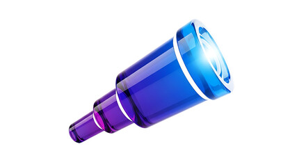 Telescope icon with blue and purple gradient isolated on transparent background