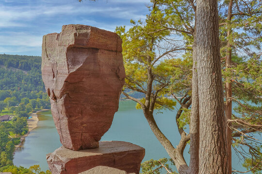 Balanced Rock Formation Overlooking Devils Lake Wisconsin