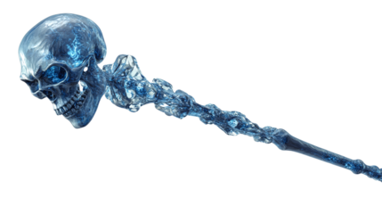 Icy skeletal arm 3d rendered isolated on transparent background
