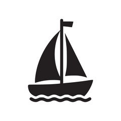 Illustration of a sailboat on the water minimalist vector design of a small sailing boat, perfect for nautical themes, travel, or simple transportation concepts