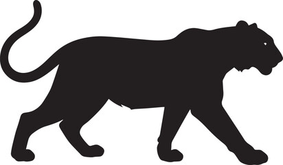 Obraz premium Jungle Tiger Silhouette Vector Illustration